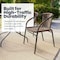 Flash Furniture Square Table Set, Aluminum, Glass, Metal, Plastic, Rattan, Clear TLH-073SQ-037BN4-GG - alternate 5