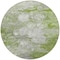 Homeroots 8' Olive Green And Gray Round Abstract Washable Indoor Outdoor Area Rug 582172 - alternate 3