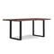 Homeroots 72" Walnut and Black Wood and Iron Frame Base Dining Table 640725 - alternate 1