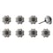 Homeroots Set of Eight Black And White Ceramic And Metal Drawer Pull Knobs, 8PK 544446 - alternate 2