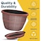 Lifemaster 10-Inch Rustic Whiskey Barrel Planters, Plastic Pots with Drainage and Saucers, 10PK LMPBP10COP10 - alternate 2