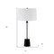 Homeroots 29" Black and Clear Metal and Glass Table Lamp With White Drum Shade 524269 - alternate 3