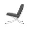 Homeroots 30" Dark Gray and Silver Faux Leather and Stainless Steel Folding Lounge Chair 684450 - alternate 3