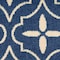 Homeroots 8' Ivory And Navy Blue Geometric Indoor Outdoor Runner Rug 572794 - alternate 2