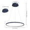 Jonathan Y Brice 23.75" Modern Contemporary Metal Round Dimmable Integrated LED Pendant, Navy JYL7203F - alternate 2