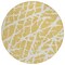 Homeroots 8' Round Gold and White Round Abstract Washable Non Skid Indoor Outdoor Area Rug 559267 - alternate 3