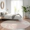 Homeroots 8' Pink Ivory And Beige Round Floral Washable Indoor Outdoor Area Rug 589568 - alternate 2