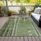 Homeroots 9' X 12' Green And Gray Striped Washable Indoor Outdoor Area Rug 602777 - alternate 4