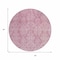 Homeroots 8' Pink And Ivory Round Damask Washable Indoor Outdoor Area Rug 616534 - alternate 2