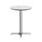 Flash Furniture 24" Round Outdoor Tabletop, White Faux Marble, Seamless Surface Technology, 22x22 Silver X-Base ST-RD24-WHMAR-T2222S-GG - alternate 2