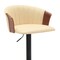 Armen Living Lydia Adjustable Walnut Wood Bar Stool in Cream Faux Leather with Black Metal LCLYBAWACR - alternate 3