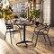 Flash Furniture Lila 23.5'' Black Square Aluminum Indoor-Outdoor Table Set w/2 Black Slat Back Chairs TLH-ALUM-24SQ-017BK2-GG - alternate 5