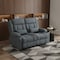 Homeroots 47in Slate Blue Chenille Manual Reclining Loveseat With Storage and Toss Pillows 721196 - alternate 2