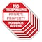 Signmission No Trespassing Private Property No, 10 inch X 10 inch, Aluminum Metal Signs, 5PK OC-A-5Pack-10-91 - alternate 1