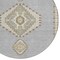 Homeroots 8' Gray Beige And Ivory Round Oriental Washable Indoor Outdoor Area Rug 598414 - alternate 4