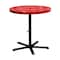 Leisure Craft 36" Round Perforated Pedestal Table, Portable, 40"H, Red 36TAB40-RED - alternate 1