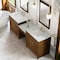 James Martin Vanities Bellshire 96" Dual Vanity Set w/ 24" Make-Up Counter, Honey Oak w/3 cm Ethereal Noctis Silestone Top 660-VMC96-HNO-3ENC - alternate 2