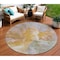Homeroots 8' Rust And Lavender Round Abstract Washable Indoor Outdoor Area Rug 615622 - alternate 1