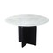 Homeroots 48" White and Black Marble and Solid Wood Pedestal Base Round Top Dining Table 544745 - alternate 1