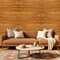 Homeroots Brown 3D Embossed Striped Teak Reclaimed Wood Decorative Wall Panels 617486 - alternate 1