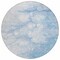 Homeroots 8' Sky Blue Denim Blue And Silver Round Abstract Washable Indoor Outdoor Area Rug 582220 - alternate 2