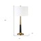 Homeroots 29" Black and Gold Metal Table Lamp With White Drum Shade 524438 - alternate 2