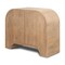 Homeroots 32" Natural Solid Wood Textured Door Accent Cabinet With Two Doors 611067 - alternate 1