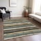 Homeroots 3' X 5' Brown Beige And Green Striped Washable Indoor Outdoor Area Rug 598884 - alternate 2