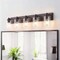 Jonathan Y Irving 36" 5-Light Seeded Glass/Iron Modern Contemporary LED Vanity Light, Oil Rubbed Bronze JYL7620E - alternate 2