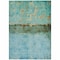 Homeroots 3' X 5' Teal Blue And Gold Abstract Washable Indoor Outdoor Area Rug 618631 - alternate 2