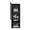 Homeroots 12" Smoky Black Wood Floating Single Door Bathroom Vanity And Medicine Cabinet 543606 - alternate 1