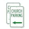 Signmission Church Parking With Left Arrow, 12'' X 18'' 2 Signs, Heavy Gauge Aluminum, 2PK A-1218-2PACK-24272 - alternate 1