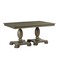 Homeroots 60" Gray Wood Removable Leaf Double Pedestal Base Extendable Dining Table 631272 - alternate 2
