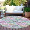 Homeroots 8' Lavender And Purple Round Geometric Washable Indoor Outdoor Area Rug 609150 - alternate 2