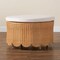 Bali & Pari Teresa Bohemian Light Honey Scalloped Rattan Ottoman 256-14079-ZORO - alternate 3