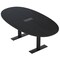 Skutchi Designs 6ft Conference Table With Power Unit | 6 Person Modular Boval Meeting Table | Harmony Series HAR-BOVL-48X72-T.BK-U999ST19-EBLK - alternate 1