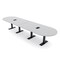 Skutchi Designs 14ft Conference Table With Power Unit | 14 Person Modular Racetrack Meeting Table | Harmony Series HAR-RAC-48X168-T.BK-U779-EBLK - alternate 1