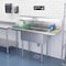 Koolmore 2 Compartment Stainless Steel NSF Commercial Kitchen Prep&Utility Sink w/2 Drainboards SB121610-12B3 - alternate 3
