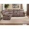 Homeroots Chocolate Velvet Reclining L Shaped Six Piece Corner Sectional With Console 524228 - alternate 1