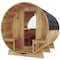 Saunaspa 4-6 Person Outdoor White Cedar Barrel Wet Sauna with 6kW TOULE Rock Heater, Front Porch SS-OTBL003 - alternate 1