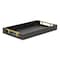 Homeroots 16" Black Wood Faux Shagreen Serving Tray With Handles 571238 - alternate 2