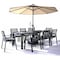 Leisuremod Chelsea Aluminum Outdoor Dining Table 87 With 8 Chairs and Cushions, Charcoal Black CC20-T87-BL8 - alternate 1