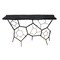 Homeroots 51" Black Stone Abstract Console Table 488856 - alternate 1