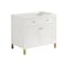 James Martin Vanities Chicago 36 in. Single Vanity, Glossy White, w/ 3 CM Arctic Fall Solid Surface Top 503-V36-GW-3AF - alternate 2