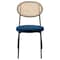 Leisuremod Euston Wicker Dining Chair with Velvet Round Seat, Navy Blue, 2PK EC17NBU2 - alternate 3