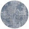Homeroots 8' Round Blue Round Abstract Washable Non Skid Indoor Outdoor Area Rug 564238 - alternate 2
