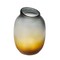 Homeroots 10" Charcoal And Orange Ombre Round Glass Table Vase 574233 - alternate 1