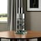 Homeroots 7" Silver Clear And Black Block And Cylinder Crystal Tabletop Taper Candlestick 590242 - alternate 2