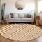 Homeroots 8' Orange And Beige Round Chevron Washable Indoor Outdoor Area Rug 595333 - alternate 2
