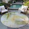 Homeroots 8' Green Yellow And Purple Round Abstract Washable Indoor Outdoor Area Rug 602934 - alternate 2